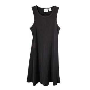 MODA INTL Y2K Faded Black Ribbed Tank Dress 100%‎ Cotton Size S
